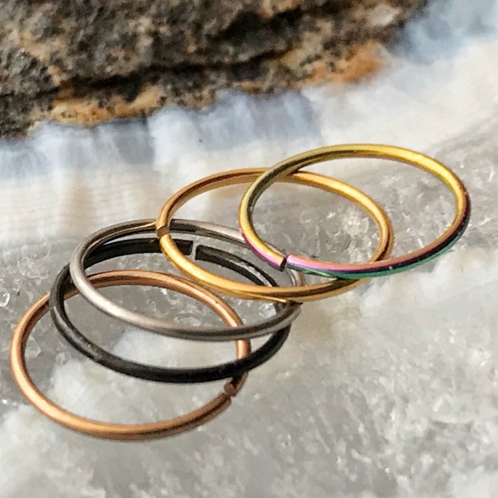 5 Seamless Nose Hoops Bendable Surgical Steel - Picture 2 of 8